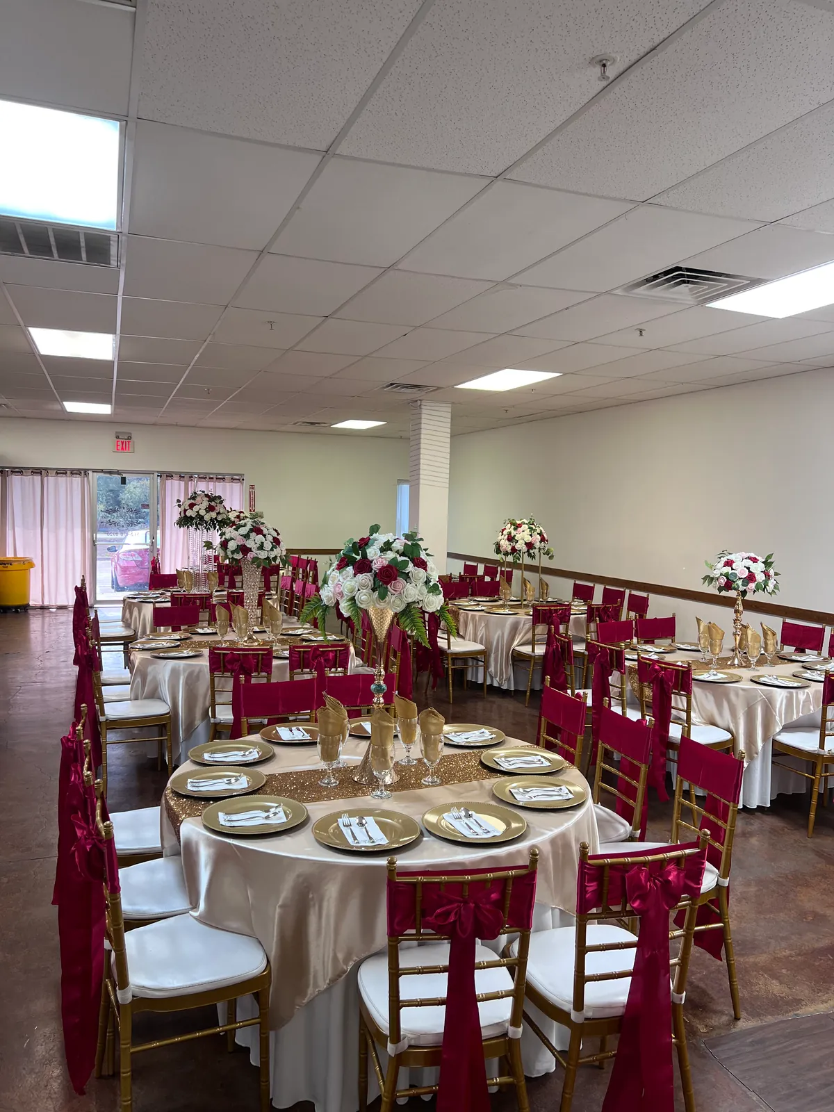 Red and gold banquet room